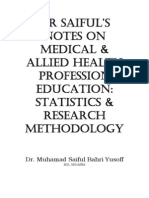 DR Saiful's Notes On Medical & Allied Health Education - Statistics & Research Methodology