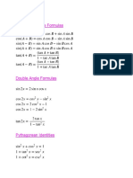 Compound Angle Formulas: MHF4U Unit 6 Formulas