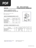 NPN Triple Diffused 2SD1556 Planar Silicon Transistor: Color TV Horizontal Output Applications (Damper Diode Built In)