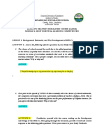 Lesson 1: Background, Rationale, and The Development of Melcs Activity 1