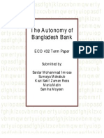 The Autonomy of Bangladesh Bank - ECO 432 Term Paper