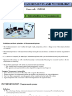 Mechanical Measurements and Metrology: Unit 1: Introduction To Measurements