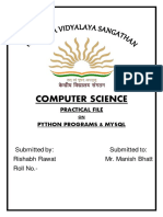 Computer Science: Practical File Python Programs & Mysql