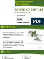 Cold Forming of Metals: University of Southern Mindanao Kidapawan City Campus Sudapin, Kidapawan City