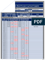 Monthly Blood Pressure Log Excel Template