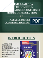 Axe 2: Le Defi de La Construction de La Paix