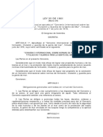 Ley 35 de 1981 Convenio Aprobacion Normas de Formacion, Titulacion y Guardia de La Gente de Mar (STCW) PDF