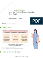 Slides 10-01 Adult and Pediatric Dosages Based On Body Weight PDF