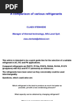 Comparison of Refrigerants