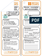 Grammar Practice Reference Card Nouns Countable and Uncountable PDF