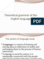 Theoretical Grammar of The English Language