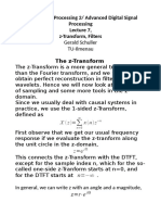 Digital Signal Processing 2/ Advanced Digital Signal Processing Lecture 7, Z-Transform, Filters