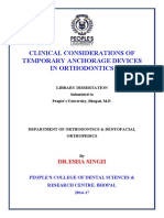 Clinical Considerations of Temporary Anchorage Devices in Orthodontics