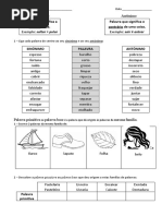 3º-4º Sinónimos-Antónimos-Famílias Palavras