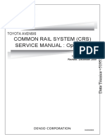 Common Rail System (CRS) SERVICE MANUAL: Operation: Toyota Avensis