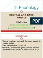 English Phonology Central and Back Vowel