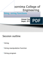 Poornima College of Engineering: Sting, String Functions