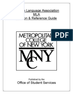 MCNY/Audrey Cohen MLA Easy Research Guide