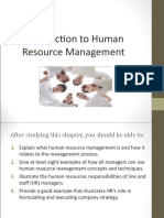 Introduction To Human Resource Management