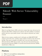 Nikto2: Web Server Vulnerability Scanner: Team 1