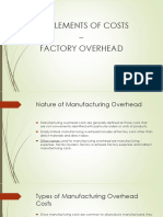 Elements of Cost - Factory Overhead