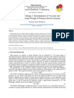 Determination of The Average Molecular Weight of A Polymer From Viscosity Measurements