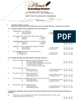 Language and Grammar Assessment - SHS