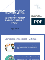 Psicoterapia Analitico-Comportamental - Correspondencia Entre o Dizer e o Fazer 1