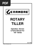 Rotary Tiller: Operation, Service & Parts Manual For "AS" Series