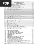 Dorm - 35 Inventory List SR No Item Description Qty