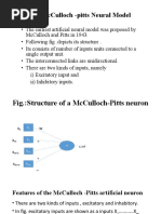 Mcculloch-Pitts Neural Model and Pattern Classification.