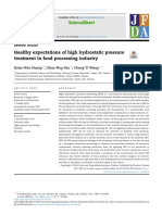 Healthy Expectations of High Hydrostatic Pressure Treatment in Food Processing Industry