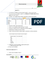 Fichas de Exercícios Folha de Calculo