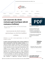 Les Sources Du Droit Romano-Germanique (Droit Romano-Civiliste) - Cours