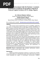 Impact of Instructional Aids On Students' Academic Performance in Physics in Secondary Schools in Federal Capital Territory (FCT) Abuja, Nigeria