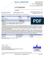 Certificate of Analysis: Conductivity Standard, 5 S/CM at 25°C 4009G36 2236.02