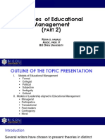 Theories of Educational Management (2) : R - A - . V BUO U