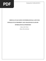 Critical Evaluation of International Laws For Intellectual Property and Challenges Faced by International Businesses