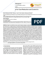 Optimal Techniques For Cost Reduction and Control in Construction Sites