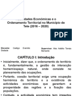 Actividades Económicas e o Ordenamento Territorial No Município