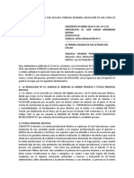 Modelo Apelación Auto Que Declara Fundada Demanda Obligación de Dar Suma de Dinero A Banco