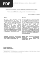 Telemedicina en Colombia Desafios Del Derecho y La Medicina PDF