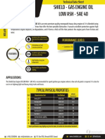 Shield - Gas Engine Oil Low Ash - Sae 40: Typical Physical Properties