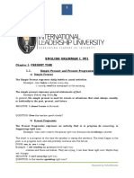 English Grammar I, 001: Chapter 1: PRESENT TIME 1.1. Simple Present and Present Progressive