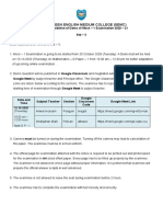 Baf Shaheen English Medium College (Semc) : Instruction Guideline of Demo of Mock - 1 Examination 2020 - 21 STD - X