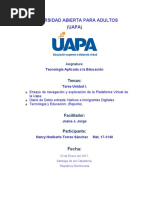 Tarea Unidad I. Reporte de Navegacion, Diario de Doble Entrada, Tecnologia y Educacion.