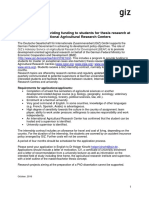 Thesis Research at International Agricultural Research Centers