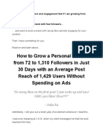 How To Grow A Personal Brand From 72 To 1 310 Followers in Just 30 Days With An Average Reach of 1 434 Users PDF