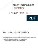 Client/Server Technologies RPC and Java RMI: Lecture#5