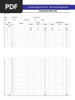 Inventory Item List: Invoicing Registration Form - Warehouse Management